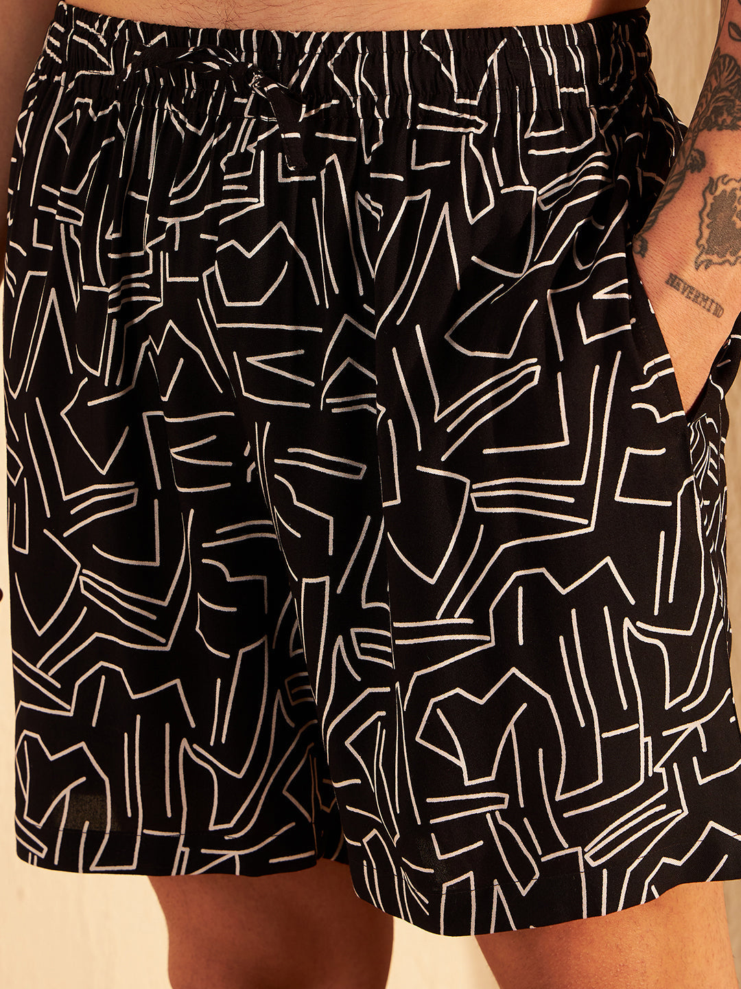 Geometric Printed Cuban Collar Co-Ords