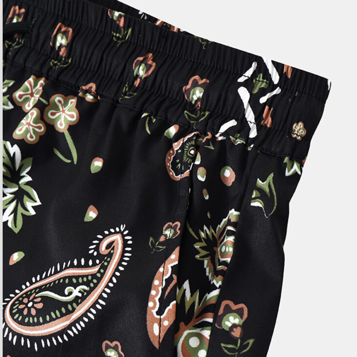 Plants Print Ethnic Revere Collar 2 Piece Set