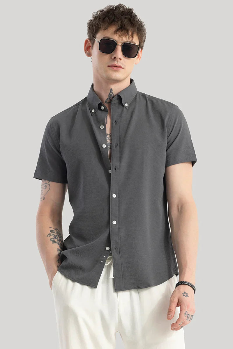 Torbjorn Charcoal Grey Plain Shirts