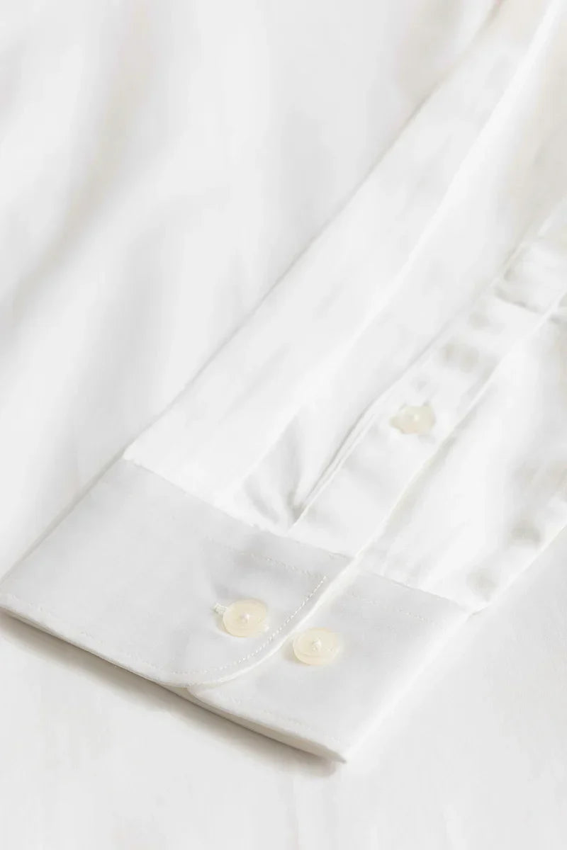 Alfonso White Plain Satin Shirt