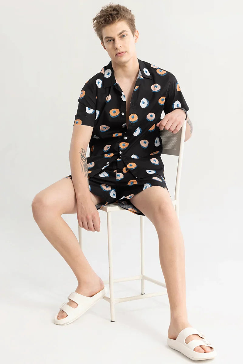 Donutonic Black Printed Co-ords