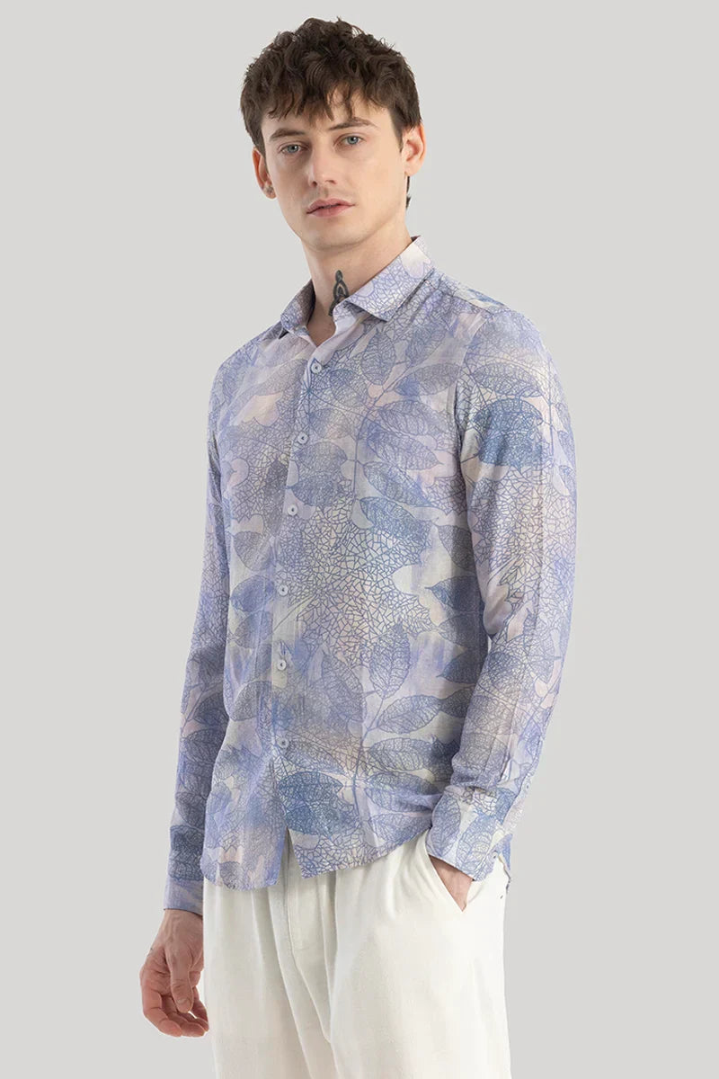 Axel Blue Printed Shirts