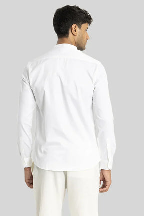 Alfonso White Plain Satin Shirt