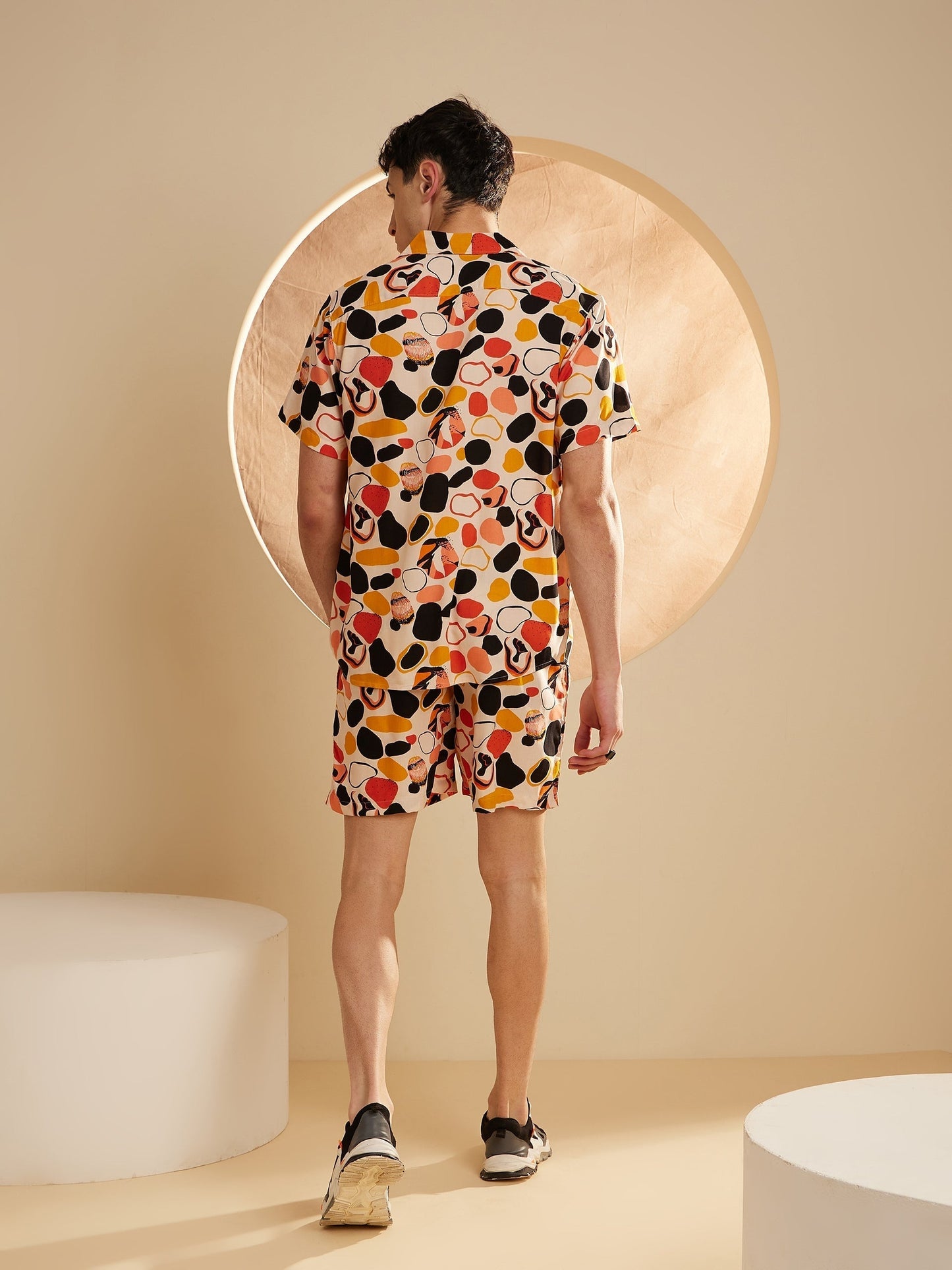 Men Cream Comfort Fit Co-Ords