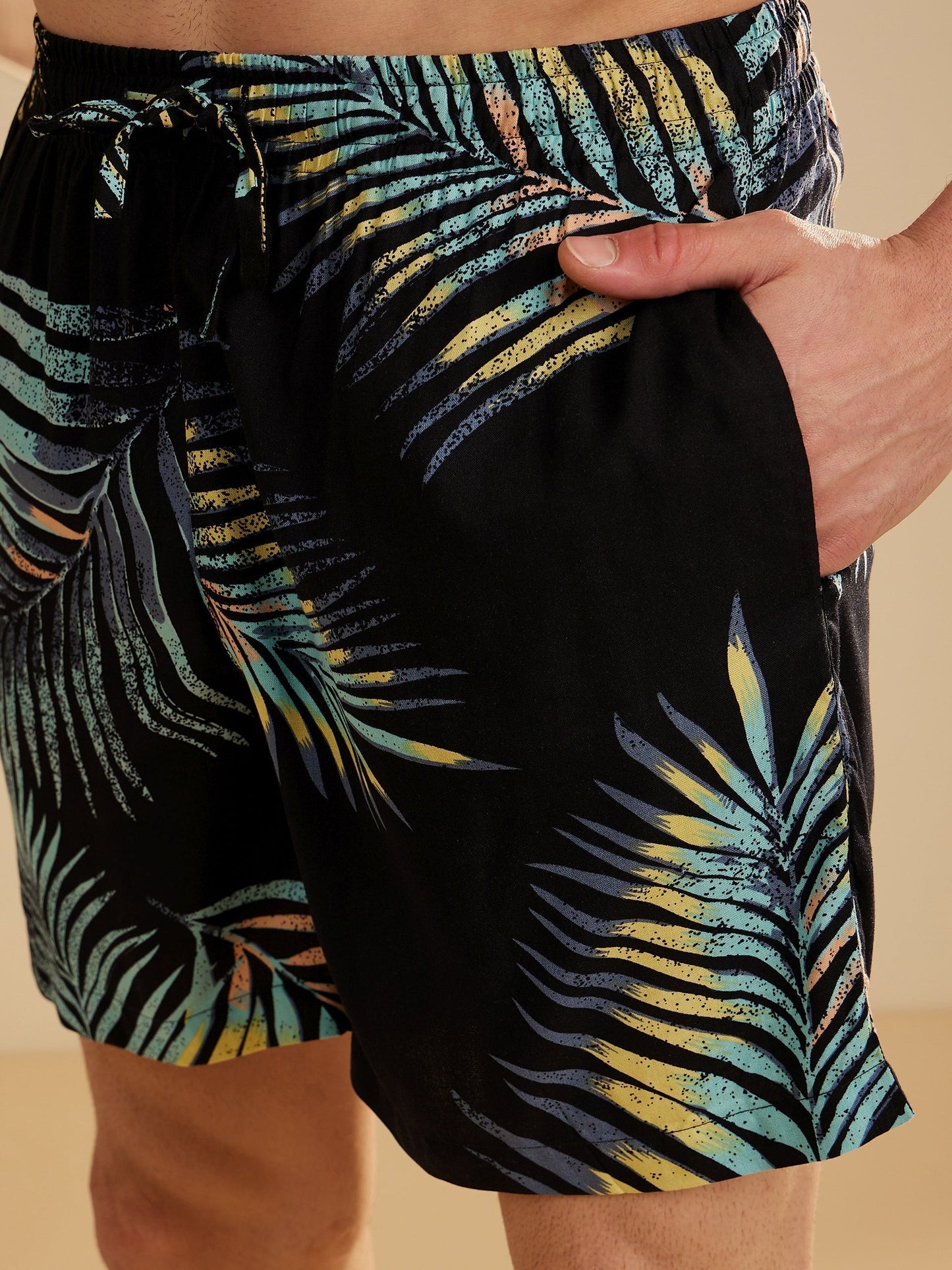 Men Black & Blue Comfort Fit Co-Ords