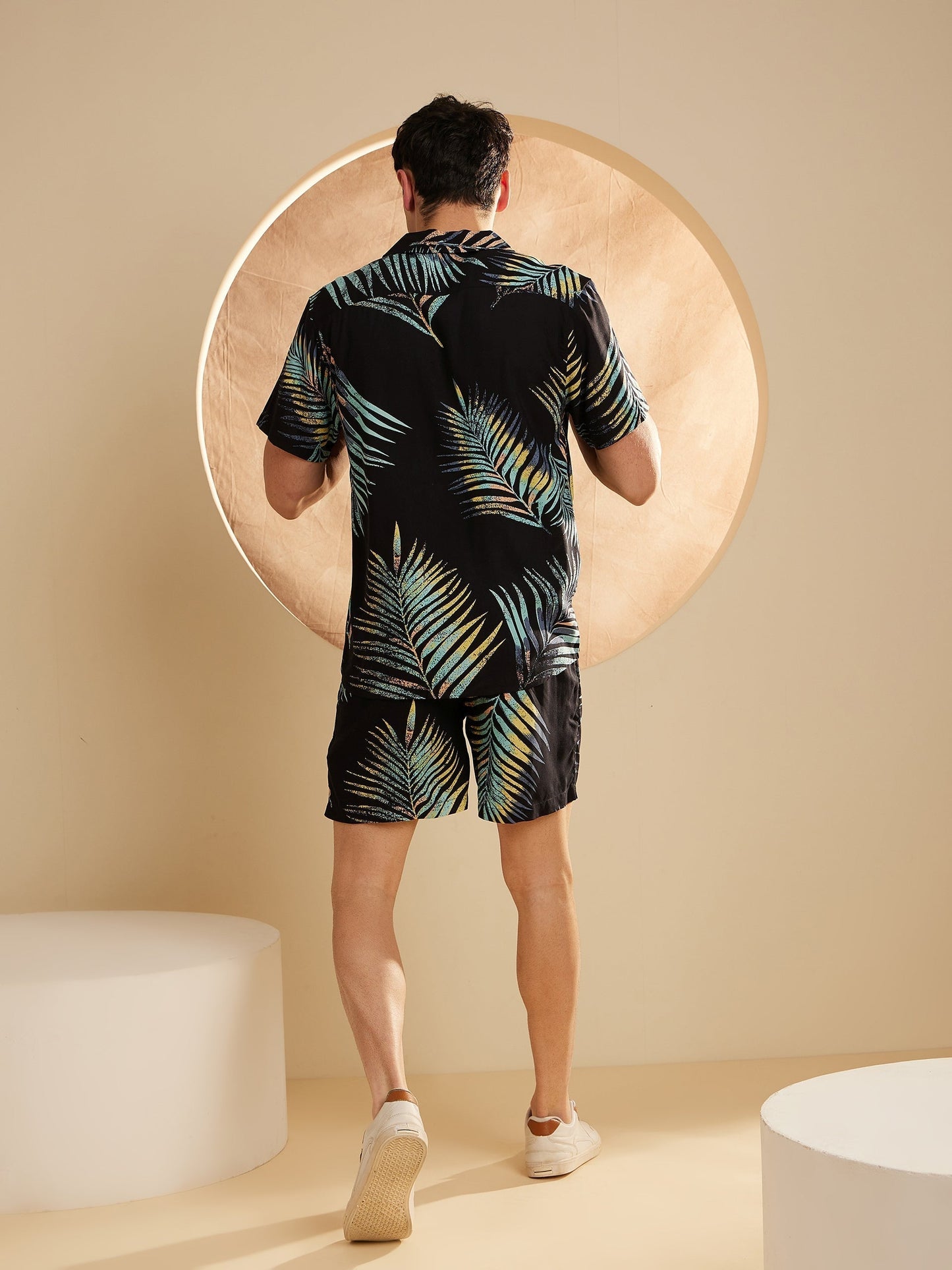 Men Black & Blue Comfort Fit Co-Ords