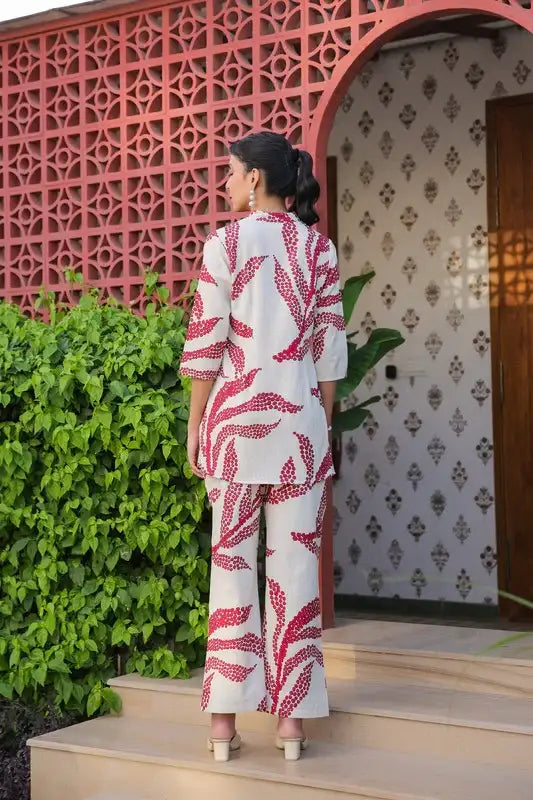 Ivory Rouge Cotton Flex Co-ord Set