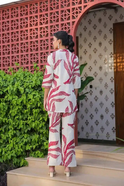 Ivory Rouge Cotton Flex Co-ord Set