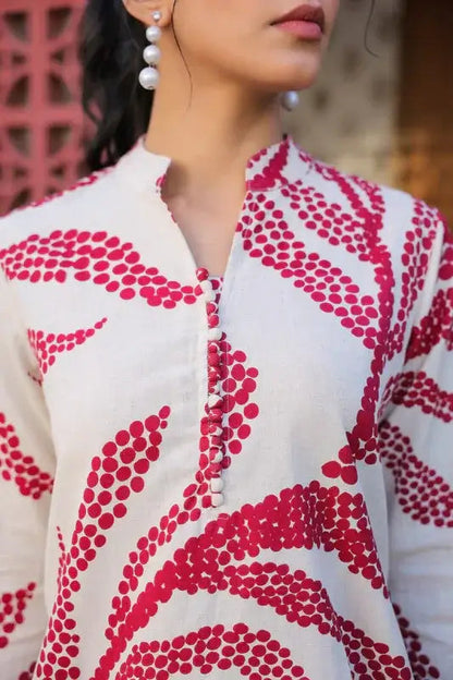 Ivory Rouge Cotton Flex Co-ord Set