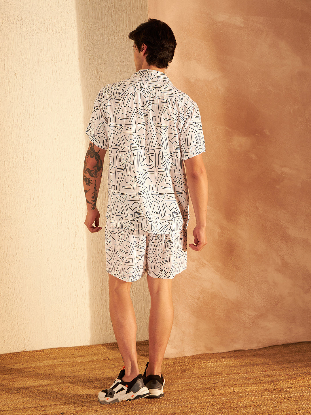 Geometric Printed Cuban Collar Co-Ords