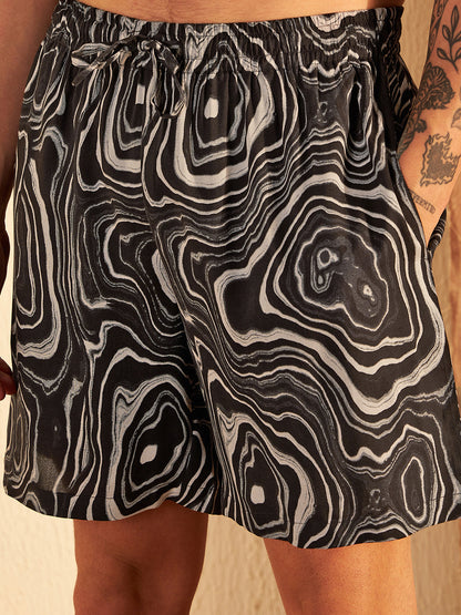 Black Abstract Printed Co-ord