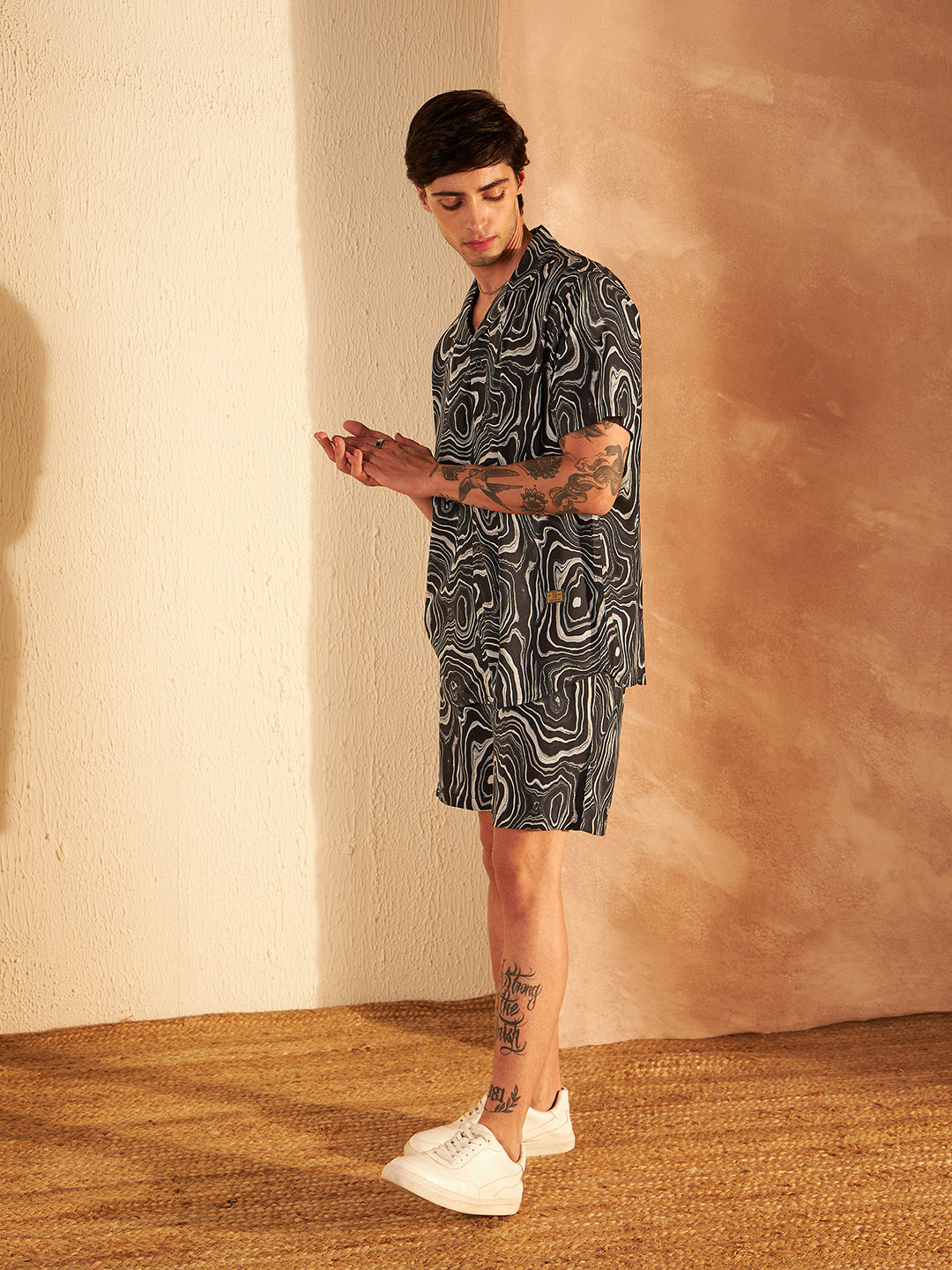 Black Abstract Printed Co-ord