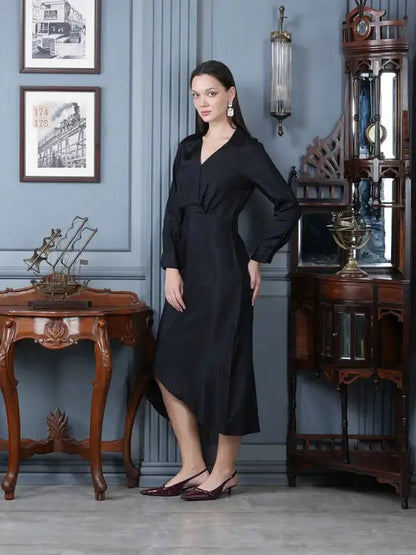 Midnight Black Manhattan Russian Silk Dress