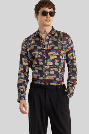 Paolo Black Printed Shirt