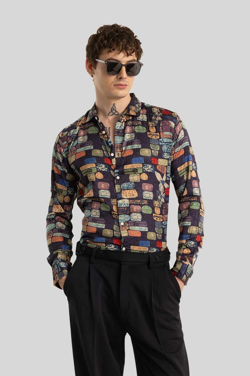 Paolo Black Printed Shirt