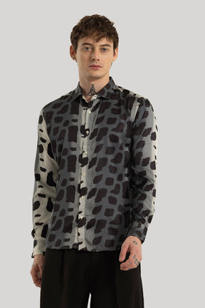 Nerissimo Grey Animal Print Shirt