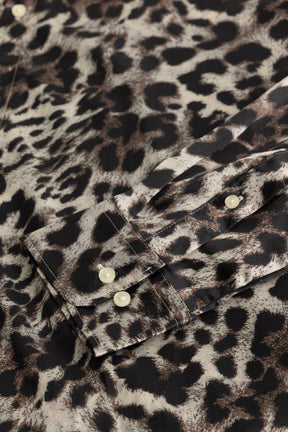 Fiero Light Grey Animal Print Velvet Shirt