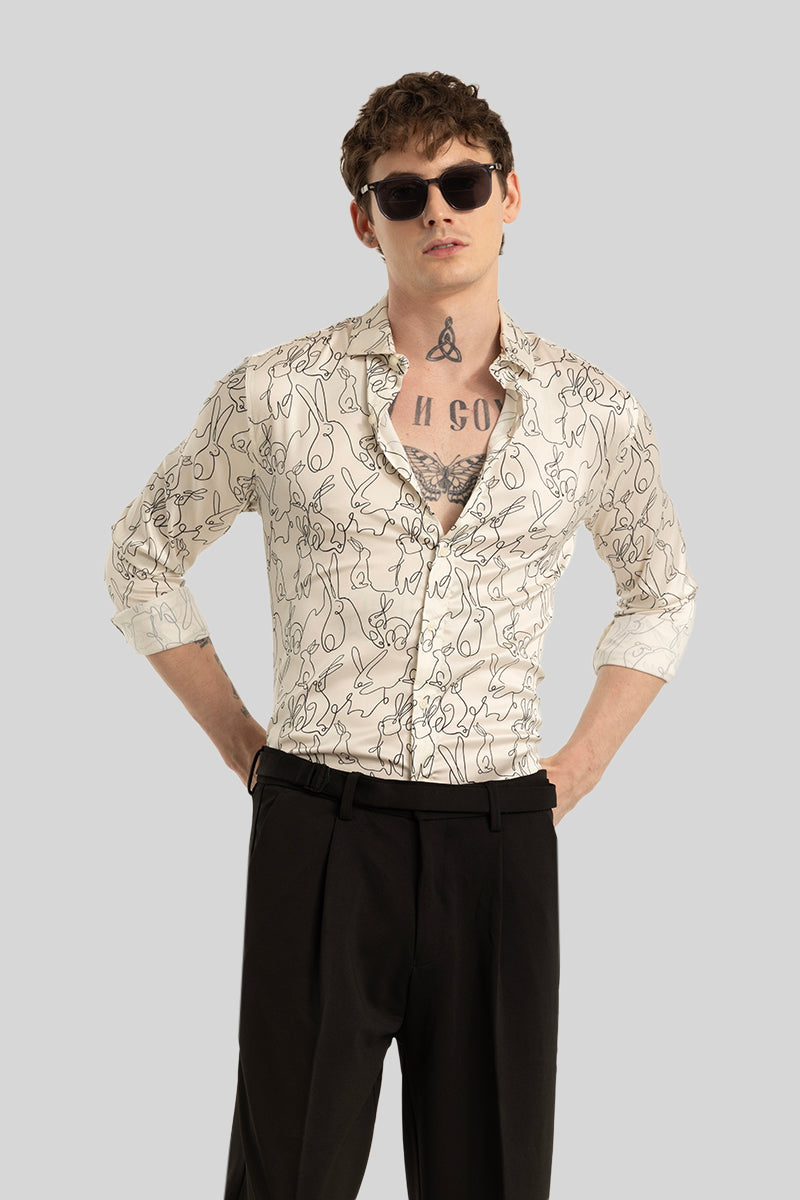 Calore Cream Abstract Shirt