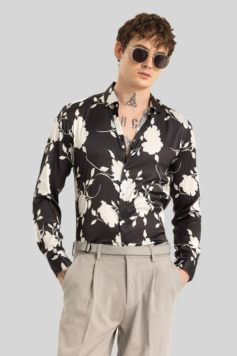 Florattire Black Floral Shirt