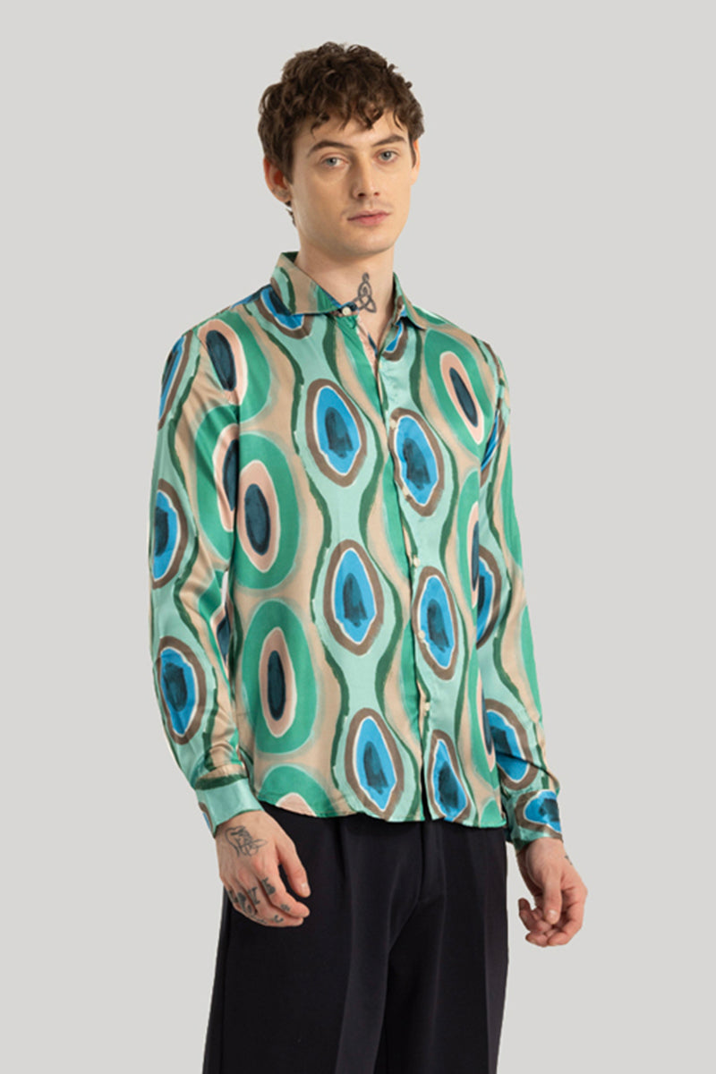 Bram Green Printed Satin Shirt