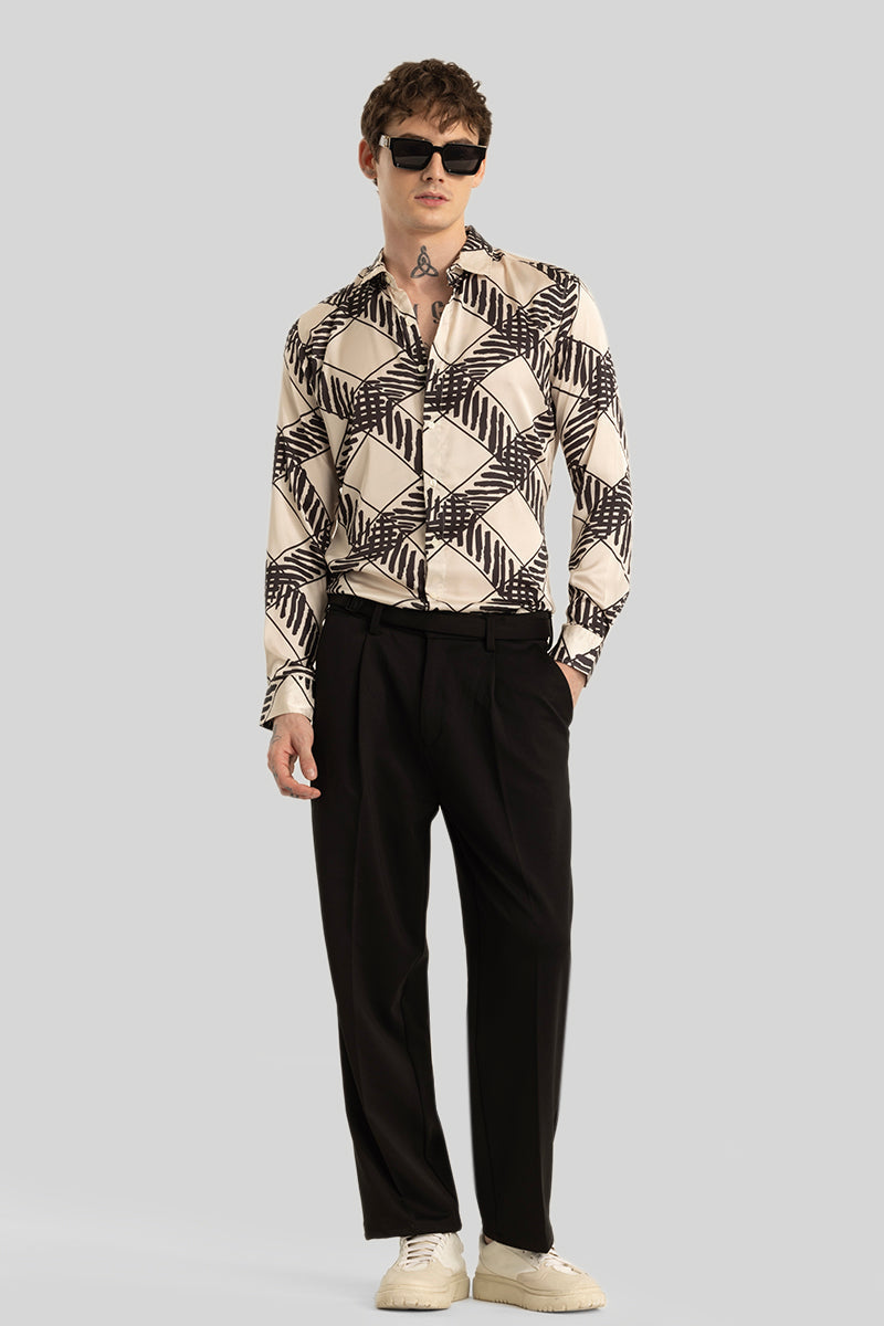 Kees Cream Geometric Shirt