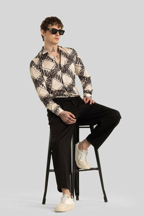 Kees Cream Geometric Shirt