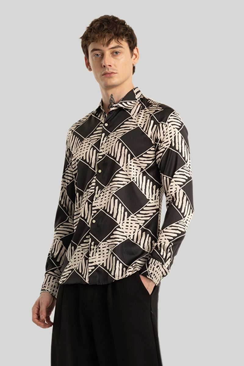 Kees Black Geometric Shirt