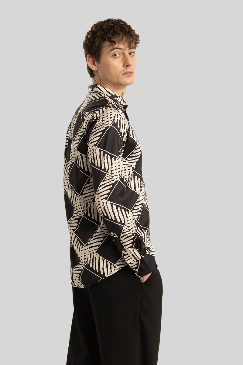 Kees Black Geometric Shirt