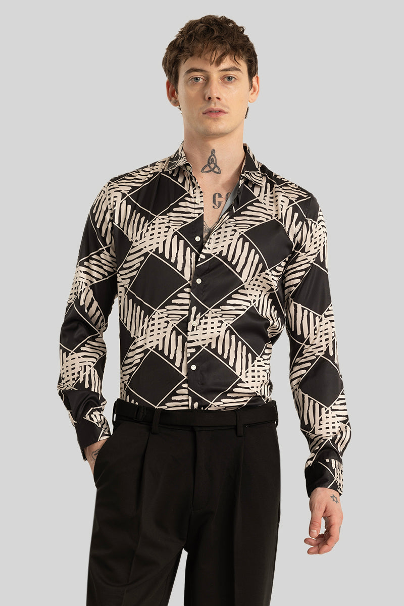 Kees Black Geometric Shirt