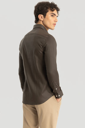 Brown Slim Fit Shirt