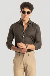 Brown Slim Fit Shirt