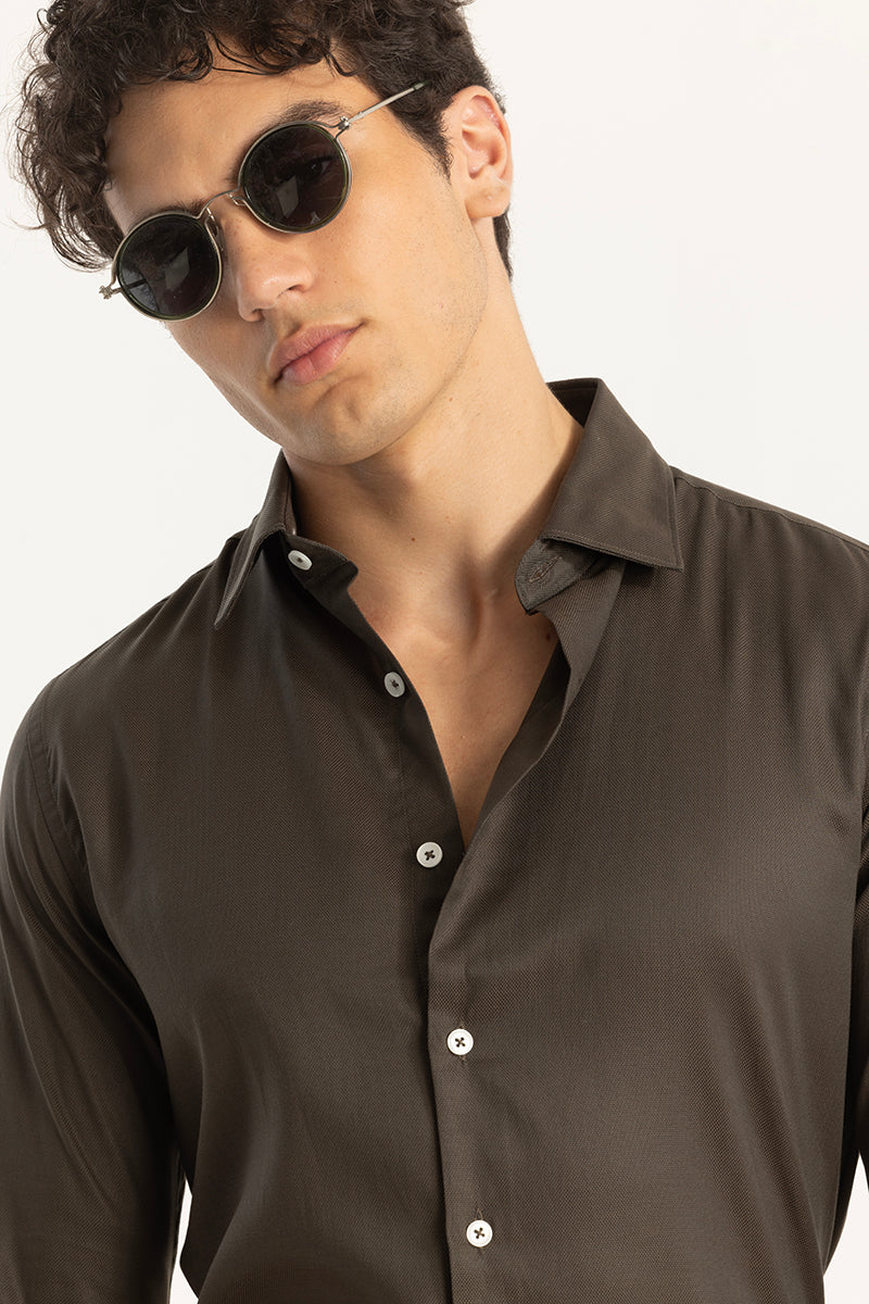 Brown Slim Fit Shirt