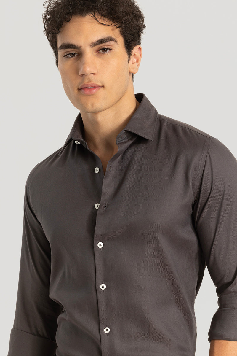 Dark Brown Slim Fit Shirt