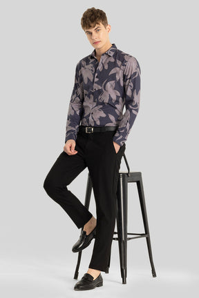 Lead Grey Floral Shirt