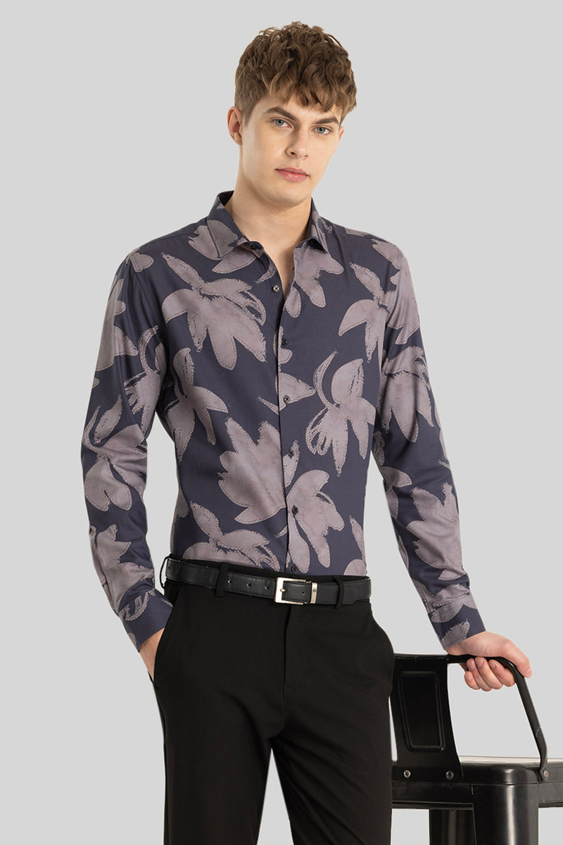 Lead Grey Floral Shirt