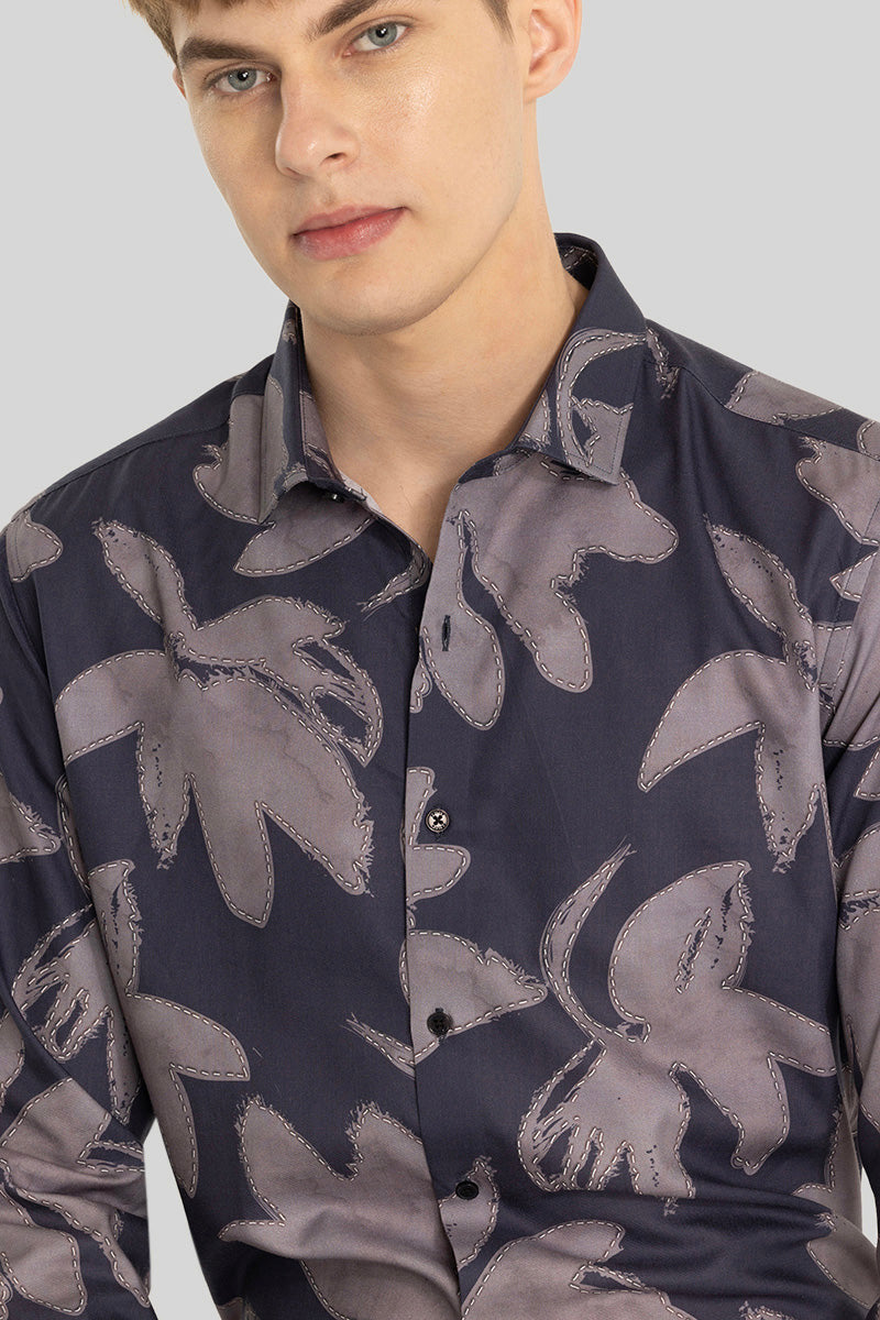 Lead Grey Floral Shirt