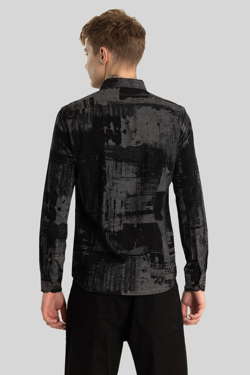 Black Abstract Corduroy Shirt