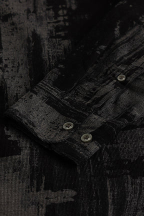 Black Abstract Corduroy Shirt