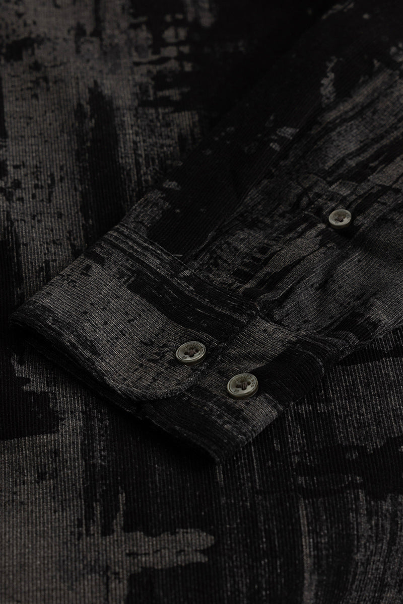 Black Abstract Corduroy Shirt