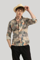 Dirk Multi Abstract Linen Shirt