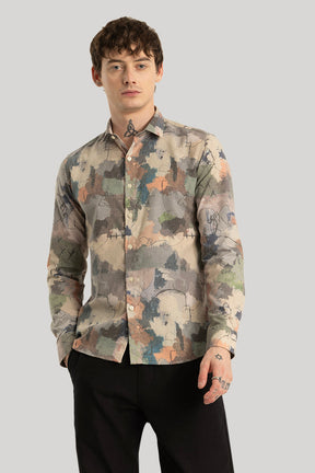 Dirk Multi Abstract Linen Shirt