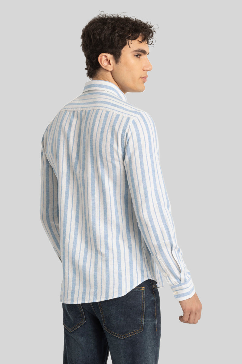 Blue Oxford Stripes Shirt