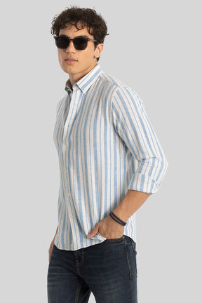 Blue Oxford Stripes Shirt