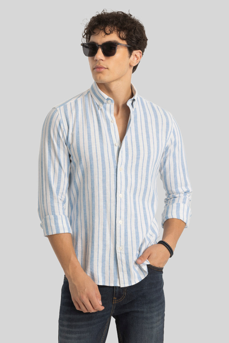 Blue Oxford Stripes Shirt