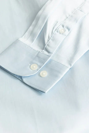 Alfonso Light Blue Plain Satin Shirt