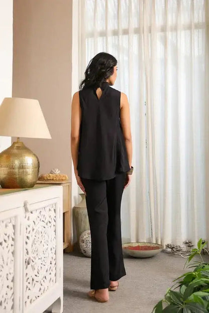 Starlit Black Russian Silk Co-ord Set