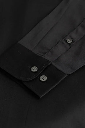 Alfonso Jet Black Plain Satin Shirt