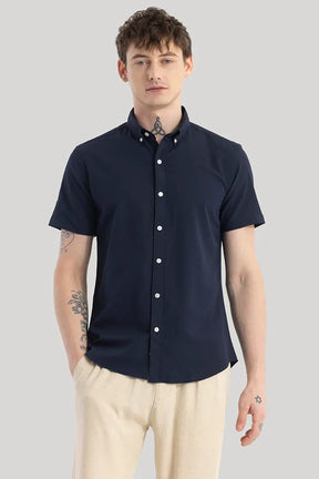 Torbjorn Navy Plain Shirts