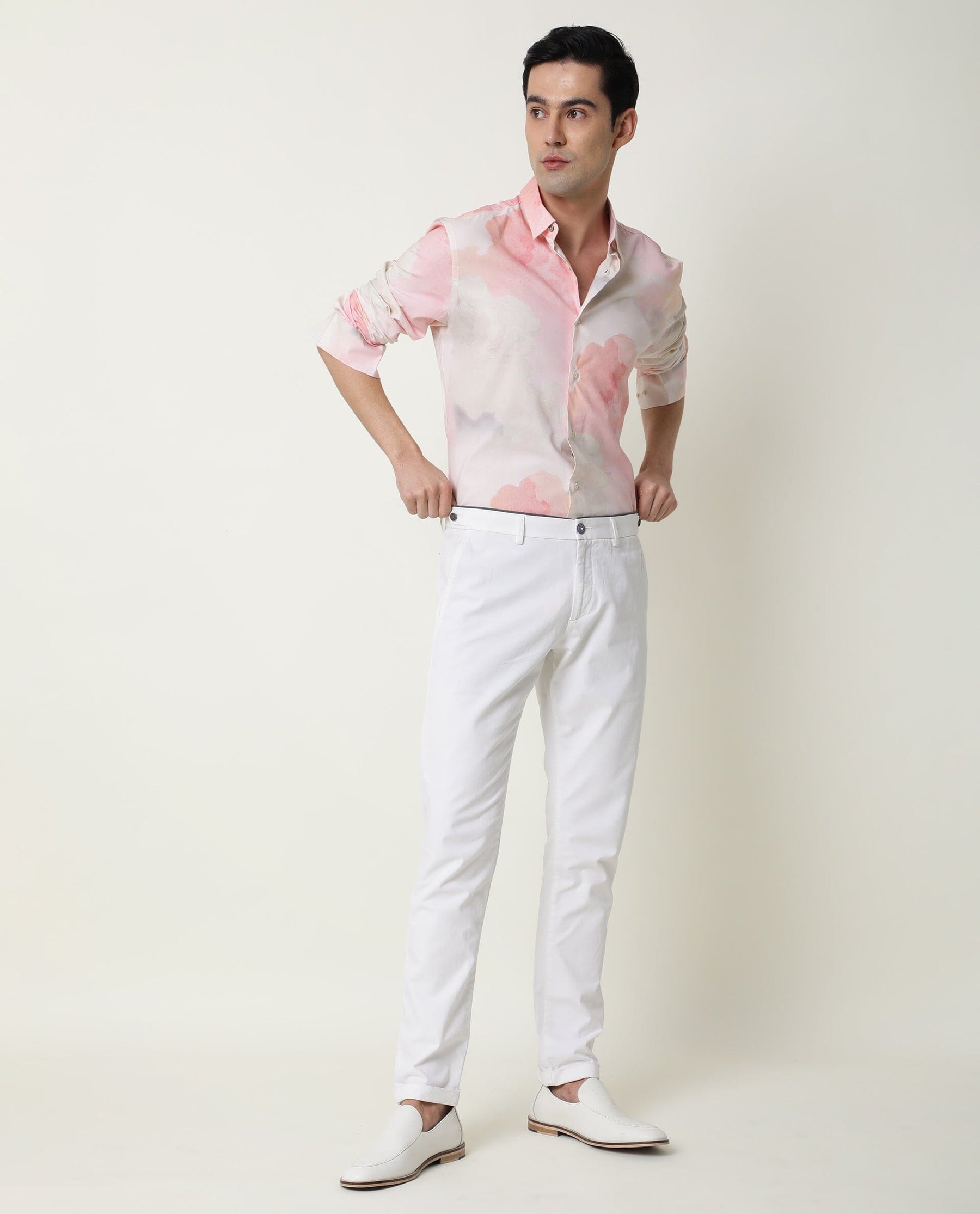 Fife Pink Full Sleeves Abstract Print Shirt