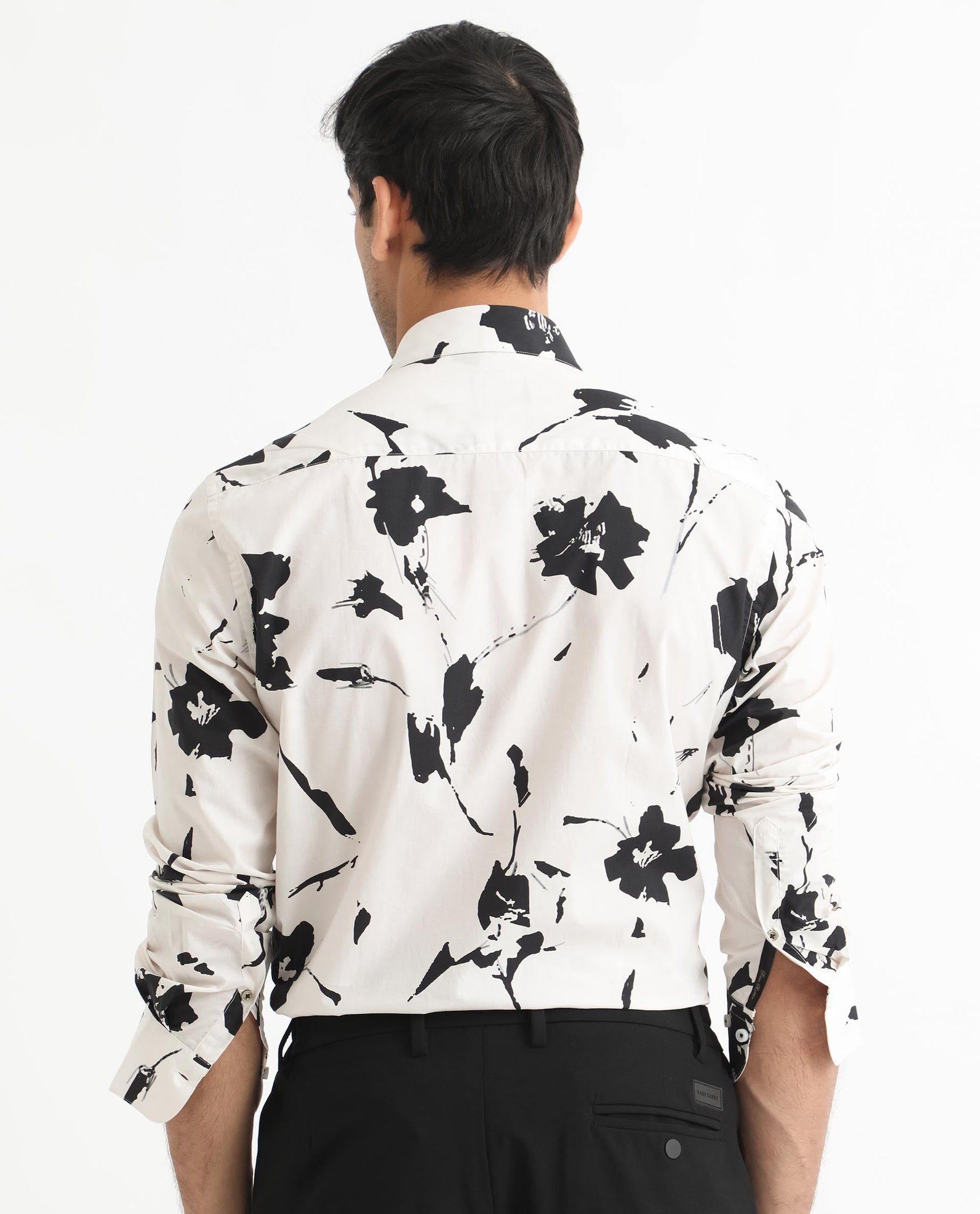 Sketcherr Off White Floral Print Full Sleeves Shirt